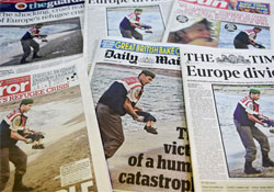 Most papers chose to publish the pictures of Aylan. Source: Andy Rain/API