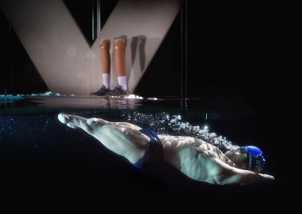 Paralympian Ahmed Kelly powers through the water. Photo: Alex Coppel. Source: Walkley.